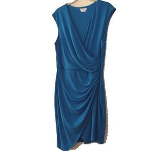 Sleeveless knit dress turquoise